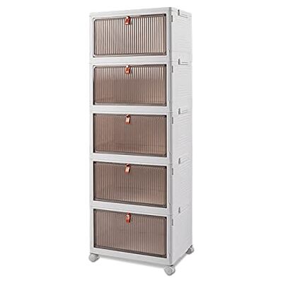 Ergocar Boîte de Rangement Pliable, Organisateur Plastique avec Couvercle et Poulie, Caisses Transparentes pour Salon, Chambre, Bureau Ergocar Boîte de Rangement Pliable, Organisateur Plastique avec Couvercle et Poulie, Caisses Transparentes pour Salon, Chambre, Bureau