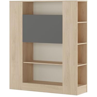 PEGANE Etagère avec Fonction Bureau Coloris puccini, Graphite Longueur 119,6 x Profondeur 34,50 x Hauteur 140 cm PEGANE Etagère avec Fonction Bureau Coloris puccini, Graphite Longueur 119,6 x Profondeur 34,50 x Hauteur 140 cm