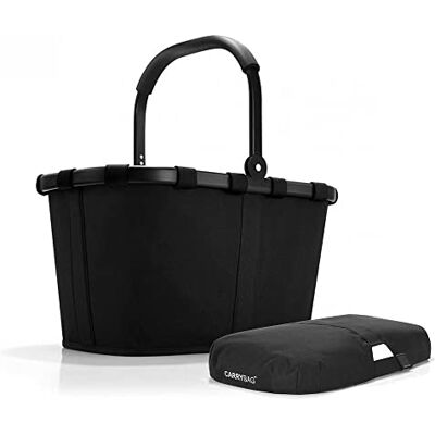 reisenthel Carrybag SETBK7040BP7003 Frame Black + Cover Black – Panier à provisions solide avec housse assortie et poche intérieure pratique – Design élégant et imperméable – 48 x 29 x 28 cm, Cadre reisenthel Carrybag SETBK7040BP7003 Frame Black + Cover Black – Panier à provisions solide avec housse assortie et poche intérieure pratique – Design élégant et imperméable – 48 x 29 x 28 cm, Cadre