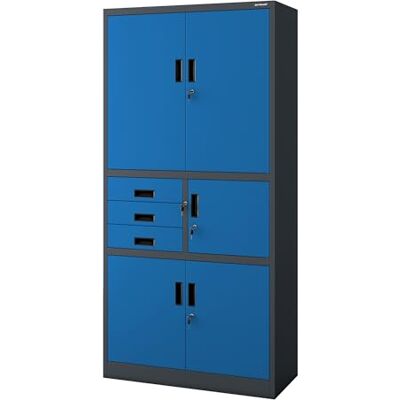 Jan Nowak Armoire de bureau métallique avec coffre fort à code tiroirs verrouillable armoire à dossiers meuble de rangement documents classeurs acier pour bureau 185 x 90 x 40 cm Jan Nowak Armoire de bureau métallique avec coffre fort à code tiroirs verrouillable armoire à dossiers meuble de rangement documents classeurs acier pour bureau 185 x 90 x 40 cm