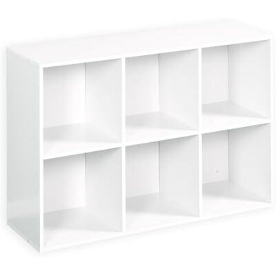 KARAT Étagère de Rangement élégante à Plusieurs Compartiments,Bibliothèque de Chambre en cubique avec Sangle de sécurité,Anti-basculement (Blanc Vermont, 29,8 P x 91,2 L x 61 H cm (6 Cases)) KARAT Étagère de Rangement élégante à Plusieurs Compartiments,Bibliothèque de Chambre en cubique avec Sangle de sécurité,Anti-basculement (Blanc Vermont, 29,8 P x 91,2 L x 61 H cm (6 Cases))