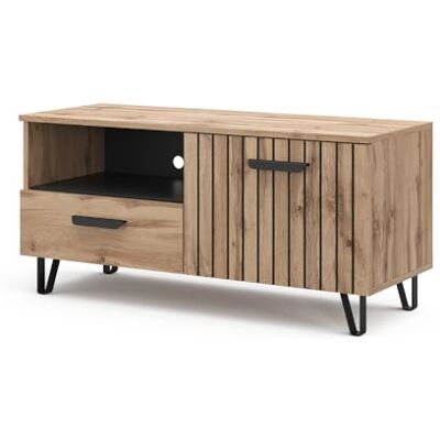 Vicco Meuble tv "Amber", Marron, 100.2x48.5cm avec tiroir et porte, avec compartiment de rangement pour espace de stockage supplémentaire Vicco Meuble tv "Amber", Marron, 100.2x48.5cm avec tiroir et porte, avec compartiment de rangement pour espace de stockage supplémentaire