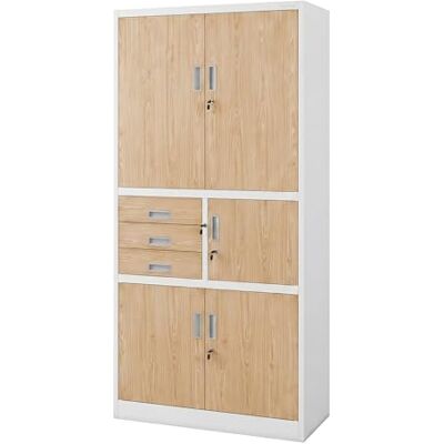 Jan Nowak Armoire de bureau métallique avec coffre fort à code tiroirs verrouillable armoire à dossiers meuble de rangement documents classeurs acier pour bureau 185 x 90 x 40 cm Jan Nowak Armoire de bureau métallique avec coffre fort à code tiroirs verrouillable armoire à dossiers meuble de rangement documents classeurs acier pour bureau 185 x 90 x 40 cm