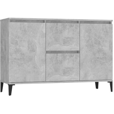 vidaXL Buffet, Armoire avec 2 Tiroirs et 2 Portes, Meuble de Rangement, Organisateur de Salle de Séjour, Industriel, Gris Béton Bois d'Ingénierie vidaXL Buffet, Armoire avec 2 Tiroirs et 2 Portes, Meuble de Rangement, Organisateur de Salle de Séjour, Industriel, Gris Béton Bois d'Ingénierie