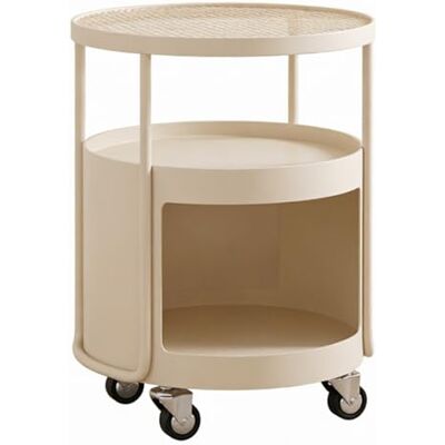 L8p2B5s7 Table de chevet Chariot de table nuit avec cadre en métal à quatre roues, plateau verre for le rangement la chambre coucher(Blanc,S) L8p2B5s7 Table de chevet Chariot de table nuit avec cadre en métal à quatre roues, plateau verre for le rangement la chambre coucher(Blanc,S)