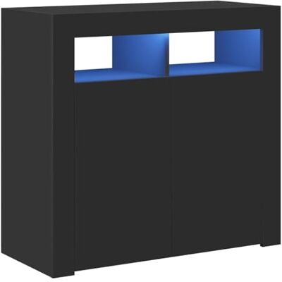 vidaXL Buffet avec Lumières LED, Meuble de Rangement, Armoire de Rangement, Organisateur de Salon Chambre Salle de Séjour Intérieur, Noir vidaXL Buffet avec Lumières LED, Meuble de Rangement, Armoire de Rangement, Organisateur de Salon Chambre Salle de Séjour Intérieur, Noir