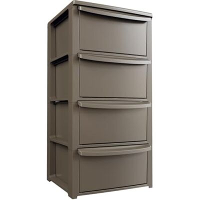 ART Commode Basse 4 tiroirs 39 x 38.5 x H 80.5 cm Marron- Meuble de Rangement Chambre Bureau Buanderie Meuble Bas de Rangement ART Commode Basse 4 tiroirs 39 x 38.5 x H 80.5 cm Marron- Meuble de Rangement Chambre Bureau Buanderie Meuble Bas de Rangement