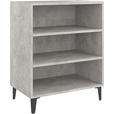 vidaXL Buffet, Armoire avec 3 Étagères, Meuble de Rangement, Organisateur de Salle de Séjour Salon, Industriel, Gris Béton Bois d'Ingénierie vidaXL Buffet, Armoire avec 3 Étagères, Meuble de Rangement, Organisateur de Salle de Séjour Salon, Industriel, Gris Béton Bois d'Ingénierie