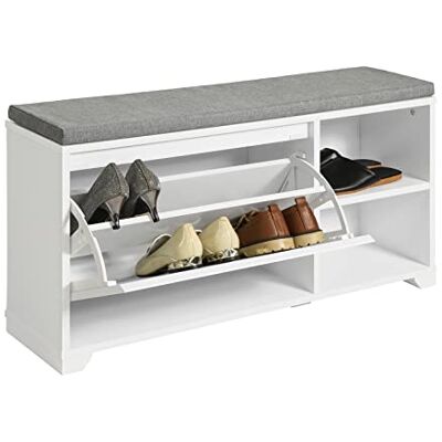 SoBuy FSR119-W Banc à chaussures avec coussin d'assise Banc de rangement Banc de rangement Banc à chaussures Commode étroite BHT env. 90 x 49 x 24 cm SoBuy FSR119-W Banc à chaussures avec coussin d'assise Banc de rangement Banc de rangement Banc à chaussures Commode étroite BHT env. 90 x 49 x 24 cm