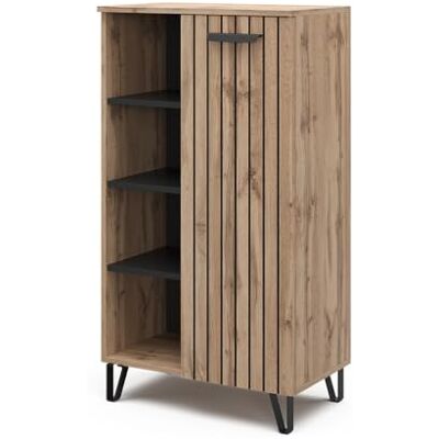 Vicco Commode "Amber", Chêne Wotan, 35x110cm avec 1 porte, avec compartiment de rangement pour espace de stockage supplémentaire Vicco Commode "Amber", Chêne Wotan, 35x110cm avec 1 porte, avec compartiment de rangement pour espace de stockage supplémentaire