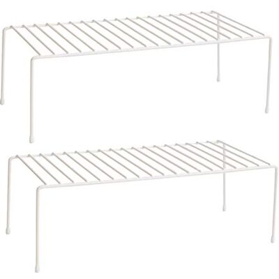 Lonian Organisateur de placard de cuisine, étagère de rangement en métal pour armoires de cuisine, comptoirs, garde-manger, aliments et ustensiles Blanc (lot de 2) Lonian Organisateur de placard de cuisine, étagère de rangement en métal pour armoires de cuisine, comptoirs, garde-manger, aliments et ustensiles Blanc (lot de 2)