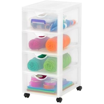 Iris Ohyama , Tour de rangement plastique, Tiroir rangement bureau de 4L, DDDC-004, Noir- L37.5 x P29 x H61.5 cm Iris Ohyama , Tour de rangement plastique, Tiroir rangement bureau de 4L, DDDC-004, Noir- L37.5 x P29 x H61.5 cm