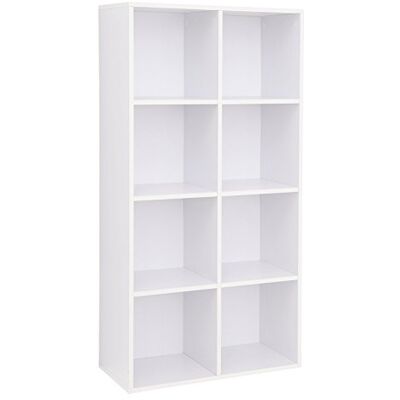 VASAGLE Bibliothèque, Étagère de Rangement, 8 Casiers, 65,8 x 30 x 130 cm Meuble en Panneau de Particules, MDF, pour Salon, Bureau, Couleur Blanc, Collection CUSTOS LBC24WT VASAGLE Bibliothèque, Étagère de Rangement, 8 Casiers, 65,8 x 30 x 130 cm Meuble en Panneau de Particules, MDF, pour Salon, Bureau, Couleur Blanc, Collection CUSTOS LBC24WT