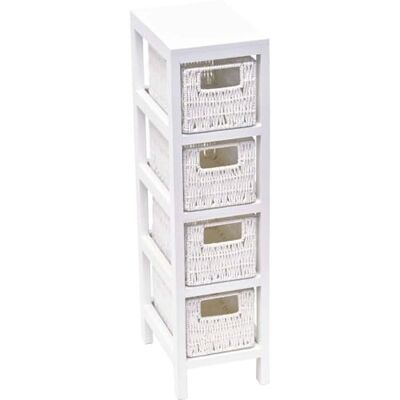 EVIDECO Tendance Meuble mdf blanc 4 paniers papier tresses blanc EVIDECO Tendance Meuble mdf blanc 4 paniers papier tresses blanc