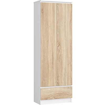 AKORD Étagère à livres de bureau CLP 60 cm 1 tiroir et 2 portes Meuble debout pour documents, livres, pour une armoire de chambre à coucher, salon, armoire Panneau laminé 16 mm Couleur blanc AKORD Étagère à livres de bureau CLP 60 cm 1 tiroir et 2 portes Meuble debout pour documents, livres, pour une armoire de chambre à coucher, salon, armoire Panneau laminé 16 mm Couleur blanc
