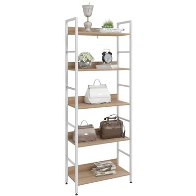 WOLTU 60x27,5x160cm Étagère de Rangement en métal et Bois 5 tablettes,Étagère de métal Blanc+chêne Clair RGB9303hei WOLTU 60x27,5x160cm Étagère de Rangement en métal et Bois 5 tablettes,Étagère de métal Blanc+chêne Clair RGB9303hei