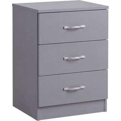 Vida Designs Riano Commode Grise 3 Tiroirs - Rangement Chambre Vida Designs Riano Commode Grise 3 Tiroirs - Rangement Chambre
