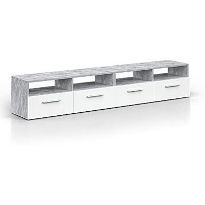 Vicco Meuble tv "Diego", Béton, 190x38cm, convient comme support TV avec étagères ouvertes Vicco Meuble tv "Diego", Béton, 190x38cm, convient comme support TV avec étagères ouvertes
