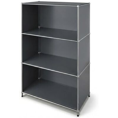KARAT Étagère Métallique Concept Epure MK-101 – Bibliothèque avec 4 Niveaux, Étagère de Rangement avec Panneaux Latéraux, Design Moderne pour Salon, Bureau ou Chambre (Gris) KARAT Étagère Métallique Concept Epure MK-101 – Bibliothèque avec 4 Niveaux, Étagère de Rangement avec Panneaux Latéraux, Design Moderne pour Salon, Bureau ou Chambre (Gris)