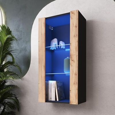 Komodee Vitrine Suspendue Tivoli A2 Noir/Wotan 50x100x29 cm Komodee Vitrine Suspendue Tivoli A2 Noir/Wotan 50x100x29 cm