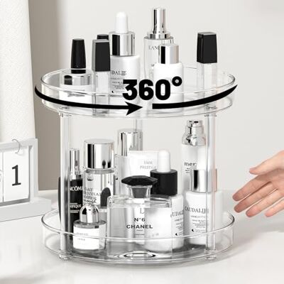 LUZOON Plateau Tournant Placard Cuisine 2 Etages Epices Frigo Lazy Susan Range Epices Cuisine Organisateur de Rangement Cuisine (Diamètre 27cm) LUZOON Plateau Tournant Placard Cuisine 2 Etages Epices Frigo Lazy Susan Range Epices Cuisine Organisateur de Rangement Cuisine (Diamètre 27cm)