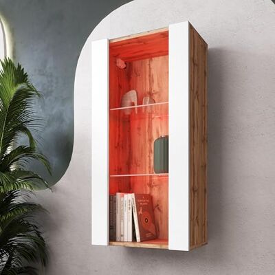 Komodee Vitrine Suspendue Tivoli Wotan/Blanc 50x100x29 cm Komodee Vitrine Suspendue Tivoli Wotan/Blanc 50x100x29 cm