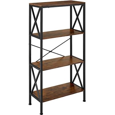 tectake étagère murale bibliothèque Barry 61,5x31,5x133,5cm industrielle brun foncé 404712 tectake étagère murale bibliothèque Barry 61,5x31,5x133,5cm industrielle brun foncé 404712