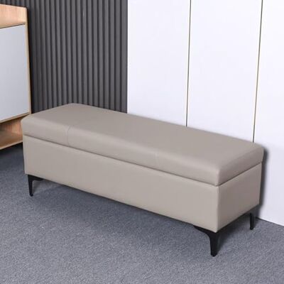RTYHN Banc ottoman avec rangement, banc ottoman de rangement avec siège rembourré, banc de rangement en cuir avec pieds en métal, boîte de rangement, banc de lit pour chambre à coucher, entrée RTYHN Banc ottoman avec rangement, banc ottoman de rangement avec siège rembourré, banc de rangement en cuir avec pieds en métal, boîte de rangement, banc de lit pour chambre à coucher, entrée