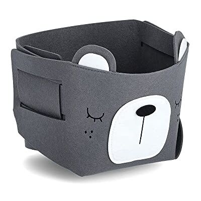 Zeller Bear 14428 Panier de rangement en feutre Gris Env. 21 x 21 x 17 cm Zeller Bear 14428 Panier de rangement en feutre Gris Env. 21 x 21 x 17 cm