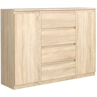 meble masztalerz Commode à 2 Portes et 4 Tiroirs Commode bois la Chambre à Coucher et le Salon Moderne Design Meubles peu Encombrants 120x101,5x39 cm Sonoma meble masztalerz Commode à 2 Portes et 4 Tiroirs Commode bois la Chambre à Coucher et le Salon Moderne Design Meubles peu Encombrants 120x101,5x39 cm Sonoma
