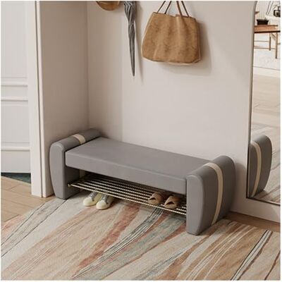 K5d1P9m7 Banc à chaussures de couloir Banc de rangement for chaussures, banc d'entrée, organisateur, for, étagère à 1 niveau avec siège rembourré, for couloir, salon, chambre coucher(Gray) K5d1P9m7 Banc à chaussures de couloir Banc de rangement for chaussures, banc d'entrée, organisateur, for, étagère à 1 niveau avec siège rembourré, for couloir, salon, chambre coucher(Gray)