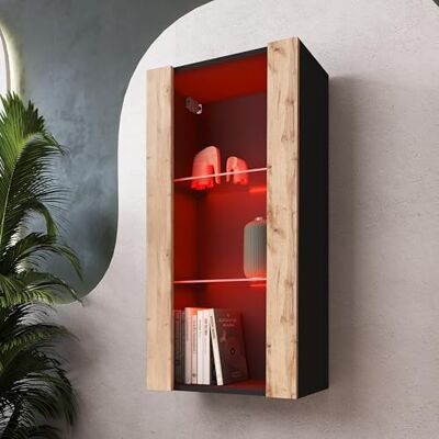 Komodee Vitrine Suspendue Tivoli Noir/Wotan 50x100x29 cm Komodee Vitrine Suspendue Tivoli Noir/Wotan 50x100x29 cm