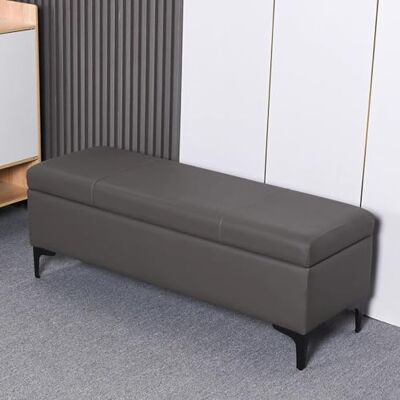 RTYHN Banc ottoman avec rangement, banc ottoman de rangement avec siège rembourré, banc de rangement en cuir avec pieds en métal, boîte de rangement, banc de lit pour chambre à coucher, entrée RTYHN Banc ottoman avec rangement, banc ottoman de rangement avec siège rembourré, banc de rangement en cuir avec pieds en métal, boîte de rangement, banc de lit pour chambre à coucher, entrée
