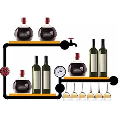 Kf2vBt7dP Support de stockage de vin Étagères murales décoratives en fer de Style industriel, casier à vin mural for la maison, refroidisseur créatif Kf2vBt7dP Support de stockage de vin Étagères murales décoratives en fer de Style industriel, casier à vin mural for la maison, refroidisseur créatif