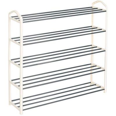 WOLTU Étagère à chaussures avec 5 étagères pour 20 paires de chaussures, support pour couloir, chambre à coucher, XXL, 79 x 19,5 x 79 cm, crème SR0024cm5 WOLTU Étagère à chaussures avec 5 étagères pour 20 paires de chaussures, support pour couloir, chambre à coucher, XXL, 79 x 19,5 x 79 cm, crème SR0024cm5