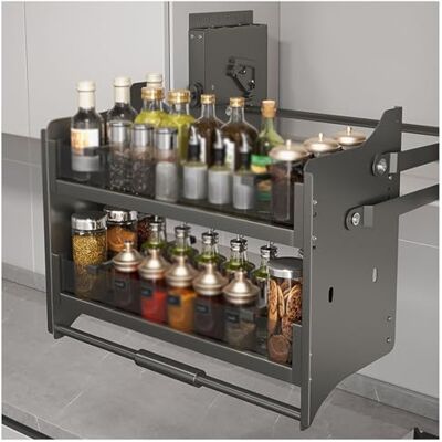 CAFIEDR Organiseur de placard à 2 niveaux, étagère extensible, adaptée pour cuisine, bar, café, armoire et garde-manger, charge de 20 kg (66 x 26 x 53 cm) CAFIEDR Organiseur de placard à 2 niveaux, étagère extensible, adaptée pour cuisine, bar, café, armoire et garde-manger, charge de 20 kg (66 x 26 x 53 cm)