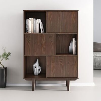IDIMEX Simona Highboard avec 3 portes Couleur noyer Commode de salon avec étagère et portes pour espace de rangement fermé Vintage Highboard Meuble de salon moderne Design de placard rétro IDIMEX Simona Highboard avec 3 portes Couleur noyer Commode de salon avec étagère et portes pour espace de rangement fermé Vintage Highboard Meuble de salon moderne Design de placard rétro