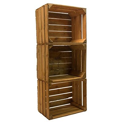 Kistenkolli Altes Land Lot de 3 caisses en bois vintage Cagettes à fruits Cagettes à vin Altes Land Kistenkolli Altes Land Lot de 3 caisses en bois vintage Cagettes à fruits Cagettes à vin Altes Land