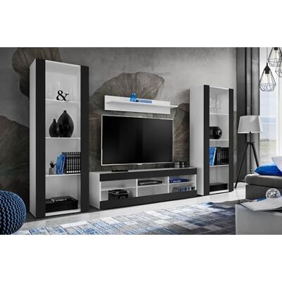 Komodee Ensemble TV Tivoli Grande Blanc/Noir 250x159x35 cm Komodee Ensemble TV Tivoli Grande Blanc/Noir 250x159x35 cm