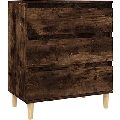vidaXL Buffet, Armoire Latérale avec 3 Tiroirs, Commode avec Pieds, Meuble de Rangement Salle de Séjour, Scandinave, Chêne Fumé Bois d'Ingénierie vidaXL Buffet, Armoire Latérale avec 3 Tiroirs, Commode avec Pieds, Meuble de Rangement Salle de Séjour, Scandinave, Chêne Fumé Bois d'Ingénierie