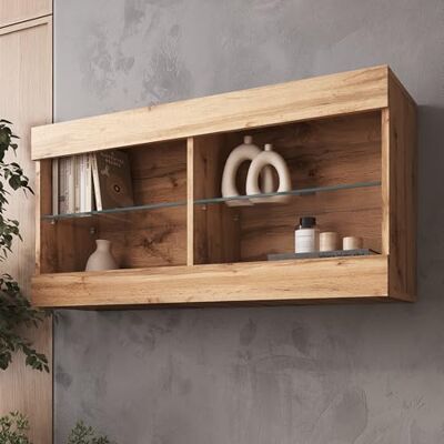 Komodee Vitrine Suspendue Tivoli A2 Blanc/Wotan 100x50x29 cm Komodee Vitrine Suspendue Tivoli A2 Blanc/Wotan 100x50x29 cm