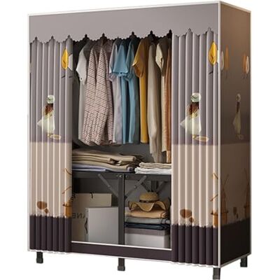 CZAOERXB Armoire en toile de tissu, armoires pliables, organiseur de vêtements avec étagères et rail de suspension, armoire à vêtements, étagères pour chambre à coucher, salon, 100 x 45 x 168 cm CZAOERXB Armoire en toile de tissu, armoires pliables, organiseur de vêtements avec étagères et rail de suspension, armoire à vêtements, étagères pour chambre à coucher, salon, 100 x 45 x 168 cm