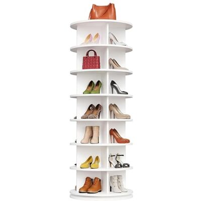 LIANTIAN Étagère à Chaussures rotative à 360°, Organiseur de Chaussures pour Placard avec étagères réglables, accès Facile, Rangement de Chaussures (White,7-Tier) LIANTIAN Étagère à Chaussures rotative à 360°, Organiseur de Chaussures pour Placard avec étagères réglables, accès Facile, Rangement de Chaussures (White,7-Tier)