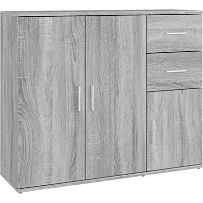 vidaXL Buffet, Armoire Latérale, Meuble de Rangement, Organisateur de Salon Salle de Séjour Intérieur, Moderne, Sonoma Gris Bois d'Ingénierie vidaXL Buffet, Armoire Latérale, Meuble de Rangement, Organisateur de Salon Salle de Séjour Intérieur, Moderne, Sonoma Gris Bois d'Ingénierie