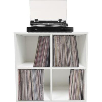 VDD Armoire de rangement pour plaques vinyle 4 compartiments Blanc VDD Armoire de rangement pour plaques vinyle 4 compartiments Blanc