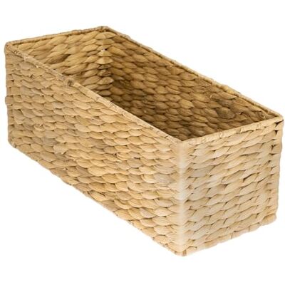 HMF Panier de rangement pour salle de bain tressé en jacinthe d'eau en jonc de mer 38 x 15 x 14 cm HMF Panier de rangement pour salle de bain tressé en jacinthe d'eau en jonc de mer 38 x 15 x 14 cm