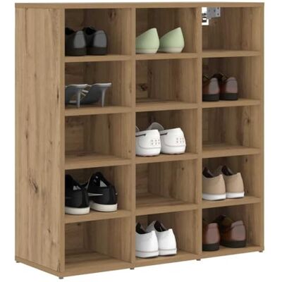 vidaXL Cabinet à chaussures Chêne artisanal 77,5 x 30 x 83,5 cm, Meuble à chaussures rectangulaire moderne, rangement pratique, organisateur intérieur, style minimaliste pour l'entrée vidaXL Cabinet à chaussures Chêne artisanal 77,5 x 30 x 83,5 cm, Meuble à chaussures rectangulaire moderne, rangement pratique, organisateur intérieur, style minimaliste pour l'entrée
