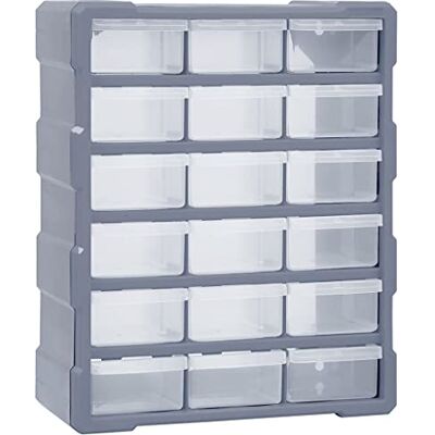 vidaXL Organisateur Multi-tiroirs avec 18 Tiroirs Centraux Armoire de Rangement Unité d'Organisation Boîte à Outils Atelier 38x16x47 cm vidaXL Organisateur Multi-tiroirs avec 18 Tiroirs Centraux Armoire de Rangement Unité d'Organisation Boîte à Outils Atelier 38x16x47 cm