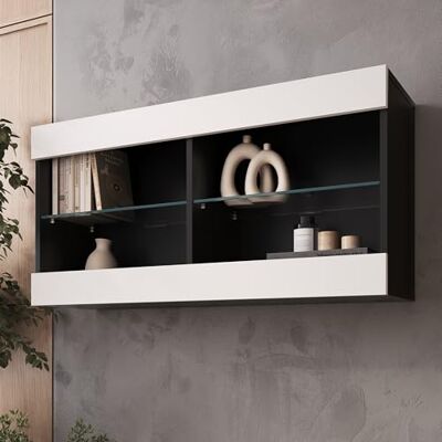 Komodee Vitrine Suspendue Tivoli A2 Noir/Wotan 100x50x29 cm Komodee Vitrine Suspendue Tivoli A2 Noir/Wotan 100x50x29 cm