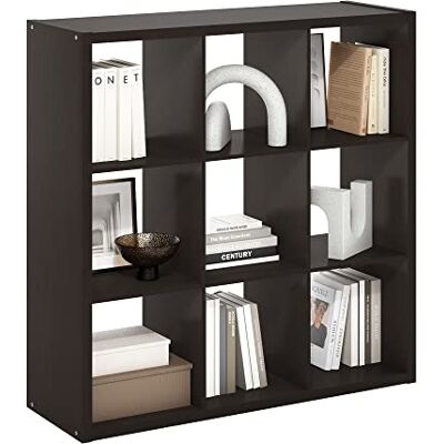 Organisateur de rangement Furinno 9-Cubes en Noyer Foncé Organisateur de rangement Furinno 9-Cubes en Noyer Foncé